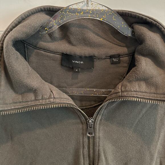 Vince Men's Quarter Zip French Terry Cotton Pullover Sweatshirt - Picture 8 of 9